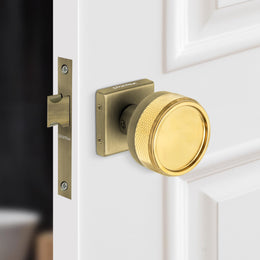 Plantex Heavy Duty Door Lock â€“ Bathroom Door Lock/Mortise Keyless Knob Handle Set for Home/Bathroom/Store Room/Balcony/Office with Baby Latch (604 - PVD Gold and Brass Antique)