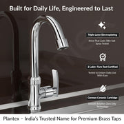 Plantex Pure Brass Sink Tap for Wash Basin with 360Ãƒâ€šÃ‚Â° Swivel Spout/Kitchen Sink Tap with Water Saving Aerator/Water Tap- 7 Year Warranty by Plantex (COL-1012-Chrome)