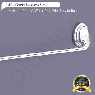 Plantex 304 Grade Stainless Steel 24 inch Towel Hanger/Holder for Bathroom/Single Towel Rod/Bar/Bathroom Accessories Pack of 1, Cubic(Chrome)