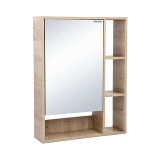 Plantex Bathroom Mirror Cabinet - HDHMR Wood Retro Bathroom Organizer Cabinet (18 x 24 Inches) Bathroom Accessories (APS-6001-Castel Oak)