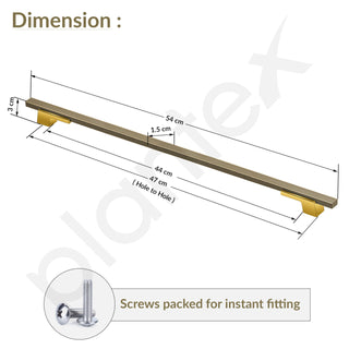 Plantex Cabinet Handle/450mm Handle for Cabinet/Door Pull-Push Handle for Home/Office/Hotel - Pack of 1 (Brass Antique & Gold)