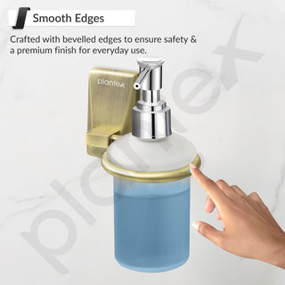 Plantex 304 Grade Stainless Steel Liquid Soap Dispenser/Shampoo Dispenser/Hand Wash Dispenser for Bathroom - Crystal (Brass Antique)