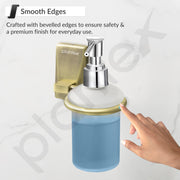 Plantex 304 Grade Stainless Steel Liquid Soap Dispenser/Shampoo Dispenser/Hand Wash Dispenser for Bathroom - Crystal (Brass Antique)