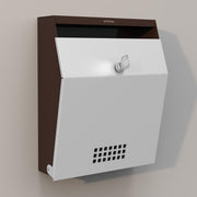 Plantex Letter Box with Key Lock/Suggestion Box for Office - Metal, Wall Mounted, Coffee & White