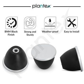 Plantex Heavy Duty Knob for Drawer/Cabinet/Pull and Push for Drawer Home/Office Pack of 2 (Black Nickel Matt)