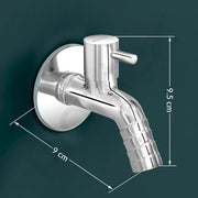 Plantex Washing Machine Tap with Wall Flange and Teflon Tape/3/4in Nozzle Bib cock Garden Tap-(1259-Mirror Chrome)