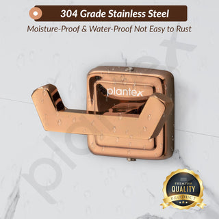 Plantex 304 Grade Stainless Steel Robe Hook/Hanger/Hook for Hanging Towel in Bathroom/Living Room - Decan (Rose Gold)