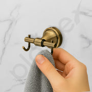 Plantex 304 Grade Stainless Steel Hooks for Hanging Clothes and Towel in Bathroom/Living Room- Niko (Brass Antique)