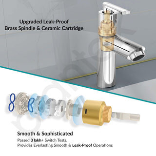 Plantex BAL-503 Pillar Cocke Tap for Wash Basin/Tabletop Basin Tap with Teflon Tape/Pillar Tap for Bathroom/7 Year Warranty (Mirror Chrome)