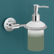 Plantex 304 Grade Stainless Steel Washroom Set of 2 - Toilet Paper Holder/Stand/Liquid Soap Dispenser - Daizy (Chrome)