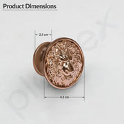Plantex Lion Face Knobs for Drawer & Kitchen Cabinet | Round Drawer Pulls - Pack of 6 (Rose Gold)