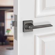 Plantex Premium Heavy-Duty Mortise Door Lock Handle Set for Bathroom/Store Room/Balcony/Office with Baby Latch and Push-Pull Handle - Weatherproof and Keyless (Satin Black-Matt) - Pack of 1