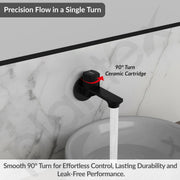 Plantex Single Knob Long Body Bib Tap for Bathroom with Water Saving Aerator/Tap for Wash Basin with Brass Spindle/Wall Mount Bib Tap with Wall Flange and Teflon Tape (Black)