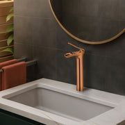 Plantex Pure Brass Basin Mixer Tap Hot & Cold/Single Lever Pillar Tap for Wash Basin/Water Tap/Deck Mount-(PVD Choco)