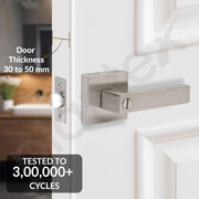 Plantex New Age Bathroom Door Locks/Key-Less Door Lock Set for Bedroom/Balcony/Office/Storeroom - Reversible Design (Satin Finish, 30mm to 50mm Door Range)