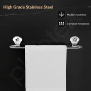 Plantex Royal Stainless Steel Bathroom Single Towel Rod/Towel Hanger/Towel Holder/Stand/Bathroom Accessories (24-inch) Chrome