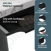 Plantex Profile Handle for Kitchen Cabinet/22 Inch Alluminium Drawer Profile Handle/Wardrobe Pull Handle for Home/Office/Hotel - Pack of 2 (Black)