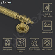 Plantex Door Handle for Main Door/Pure Brass Door Handle/12 inch Pull-Push Handle for Home/Office/Hotel - Pack of 1 (Brass Antique) - 3 Years Warranty