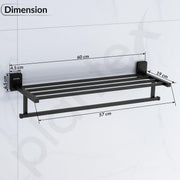 Plantex 304 Garde Stainless Steel 24 inch Towel Hanger for Bathroom/Towel Rod/Bar/Towel Stand/Bathroom Accessories - Darcy (Black)
