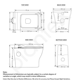 Plantex Platinum Ceramic Wall Hung Commode/Western Commode for Toilet/Rim Washdown Flush/Toilet Commode with Soft Close Toilet Seat - P Trap (White)