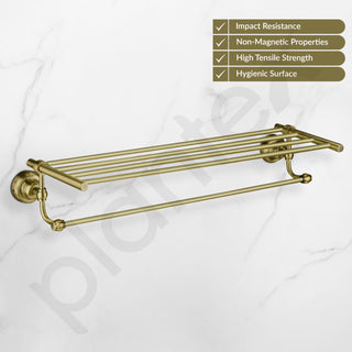 Plantex 304 Grade Stainless Steel 24 inch Towel Rack for Bathroom/Towel Stand/Hanger/Bathroom Accessories - Skyllo (Antique)