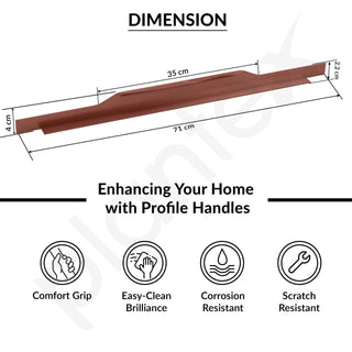 Plantex Profile Handle for Kitchen Cabinet/28 Inch Alluminium Drawer Profile Handle/Wardrobe Pull Handle for Home/Office/Hotel - Pack of 2 (Rose Gold)