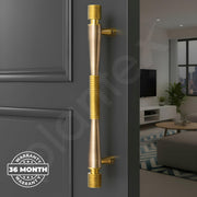 Plantex 12 Inch Main Door Handle/Stainless Steel Handle for Door/Pull-Push Handle for Home/Office/3 Years Warranty By Plantex - Pack of 1 (APS-147, Brass Antique & Gold)