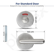 Plantex Bathroom Indicator Lock/Stainless Steel Indicator Deadbolt for Home/Toilet Partition Door Lock/Round Indicator Bolt Bathroom - Pack of 1 (Matt)