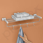 Plantex Stainless Steel Towel Rack for Bathroom/Towel Stand/Towel Hanger/Towel Holder/Bathroom Accessories - Nexa (Chrome) 24 Inch