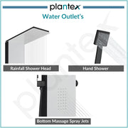 Plantex Shower Panel for Bathroom with Inbuilt Shelf/All in One Shower Panel/White Shower System for Bathroom/Full Shower Set with Jet Spray/Head Shower and Hand Shower - (KM-8105)