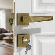Plantex Mortise Door Lock for Home/Main Door Lock Set/Mortice Lock Handleset with 3 Brass Keys & Cylinder - 3 Years of Warranty (7129, Brass Antique)