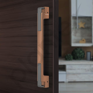 Plantex Door Handle/Main Door Handle/14 inch Pull-Push Handle for Home/Office/Hotel - Pack of 1 (SH-299, Choco & Satin Black) - 3 Years Warranty