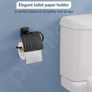 Plantex 304 Grade Stainless Steel Toilet Paper Holder for Bathroom/Toilet Roll Holder/Toilet Tissue Paper Roll Holder/Bathroom Accessories - Squaro (Black)