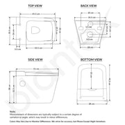 Plantex Platinum Ceramic Wall Hung Commode/P Trap Western Commode for Toilet/Rim Washdown Western Toilet with Soft Close Toilet Seat Cover- (White)