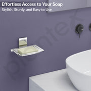 Plantex 304 Grade Stainless Steel Single Soap Dish/Soap Stand/Soap Case/Soap Storage for Bathroom - Crystal (1401-Chrome)