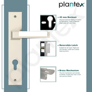 Plantex Premium Door Lock for Home/6-Lever Lock Mechanism with 3 Years of Warranty/Mortise Locks for Door - (8001- Chrome & Matt)
