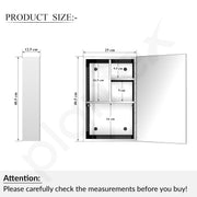 Plantex Premium Bathroom Cabinet with Mirror/ 304 Stainless Steel Bathroom Organiser with Mirror/Bathroom Shelf for Wall with Mirror/Bathroom Accessories(10x16 Inch-Chrome)