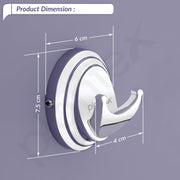 Plantex 304 Grade Stainless Steel Robe Hook for Bathroom/Cloth Hanger for Wall/Hooks for Clothes Hanging - Cubic (Chrome)