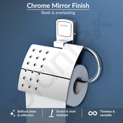 Plantex Toilet Paper Holder for Bathroom/304 Grade Stainless Steel Tissue Paper Roll Holder/Bathroom Accessories - Pack of 1 (Hexa, Chrome)