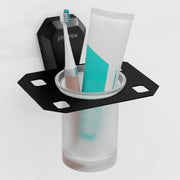 Plantex Tumbler Holder for Bathroom/304 Grade Stainless Steel Toothbrush Holder/Toothpaste/Razor Holder/Bathroom Accessories - Pack of 1 (PMB-2406, Z-Black)
