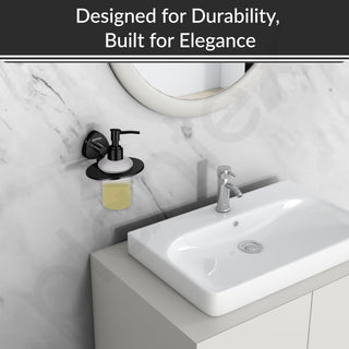 Plantex J4 Stainless Steel Liquid Soap Dispenser/Shampoo Dispenser for Wash Basin/Hand Wash Dispenser Wall Mounted/Bathroom Accessories (PVD Black Finish) Angel