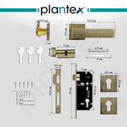 Plantex Premium Door Lock with 3 Years of Warranty/Main Door Lock for Home/Mortise Lock for Door - Main Door Lock Set(7116 - PVD Gold & Brass Antique)