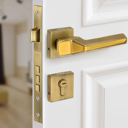 Plantex Mortise Door Lock for Main Door/Premium Handle Lock Set for Home with 3 Years Warranty by Plantex (Brass Antique & Gold)