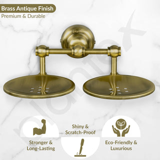 Plantex 304 Grade Stainless Steel Double Soap Holder Stand for Bathroom and Wash Basin/Bathroom Accessories - Skyllo (Antique)