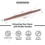 Plantex Profile Handle for Kitchen Cabinet/34 Inch Aluminium Drawer Profile Handle/Wardrobe Pull Handle for Home/Office/Hotel - Pack of 2 (Rose Gold)