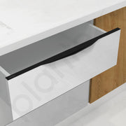 Plantex Profile Handle for Kitchen Cabinet/28 Inch Aluminium Drawer Profile Handle/Wardrobe Pull Handle for Home/Office/Hotel - Pack of 5 (Black)