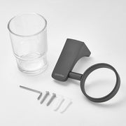 Plantex Aluminum Space Aluminium Tumbler Holder/Toothbrush Holder For Bathroom/Stand For Bathroom Accessories (Black)
