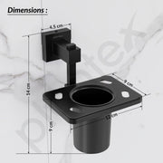 Plantex 304 Grade Stainless Steel Tooth Brush Holder/Tumbler Holder/Bathroom Accessories - Splash (Black)