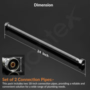 Plantex Stainless Steel Leak Proof Geyser Connection Pipe | 24 Inch Hot & Cold Water Geyser Pipe |  Set of 2  | G1/2 Thread | Connection Pipe for Water Heater, Mixer & Sink | Chrome(pk-2)