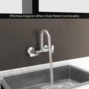 Plantex Sink Mixer Tap Hot and Cold/Mixer Tap for Kitchen Sink with Brass Spindle/Kitchen Sink Faucet with Wall Flange and Teflon Tape (Samar-Chrome)
